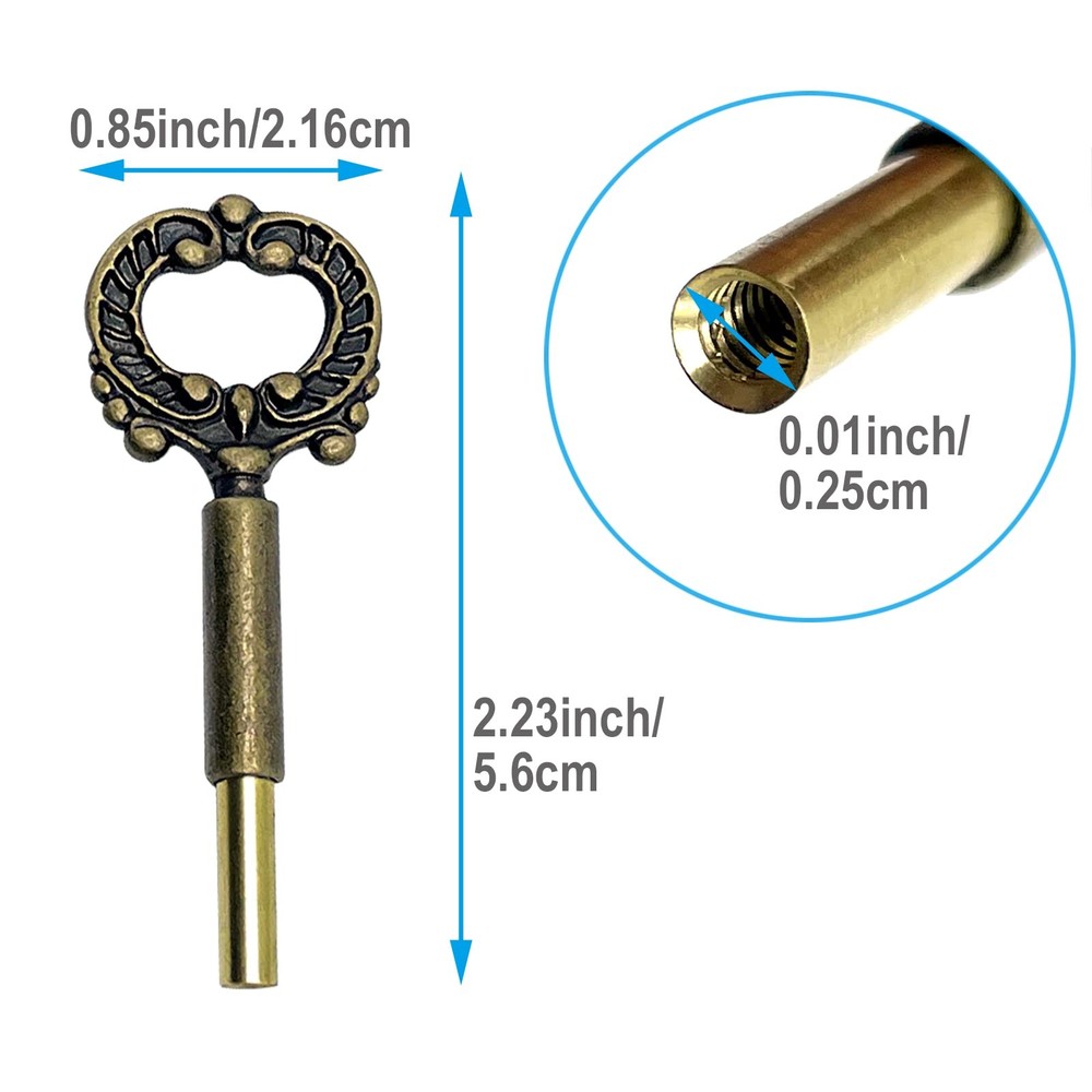 ECUDIS 4 Pack Lamp Keys Socket Turn Replacement Switch Antique Brass