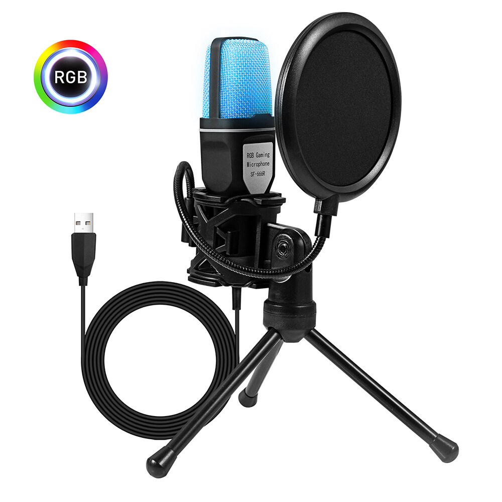 Desktop Condenser Microphone Mic Kit Broadcasting Studio Recording for PC Laptop