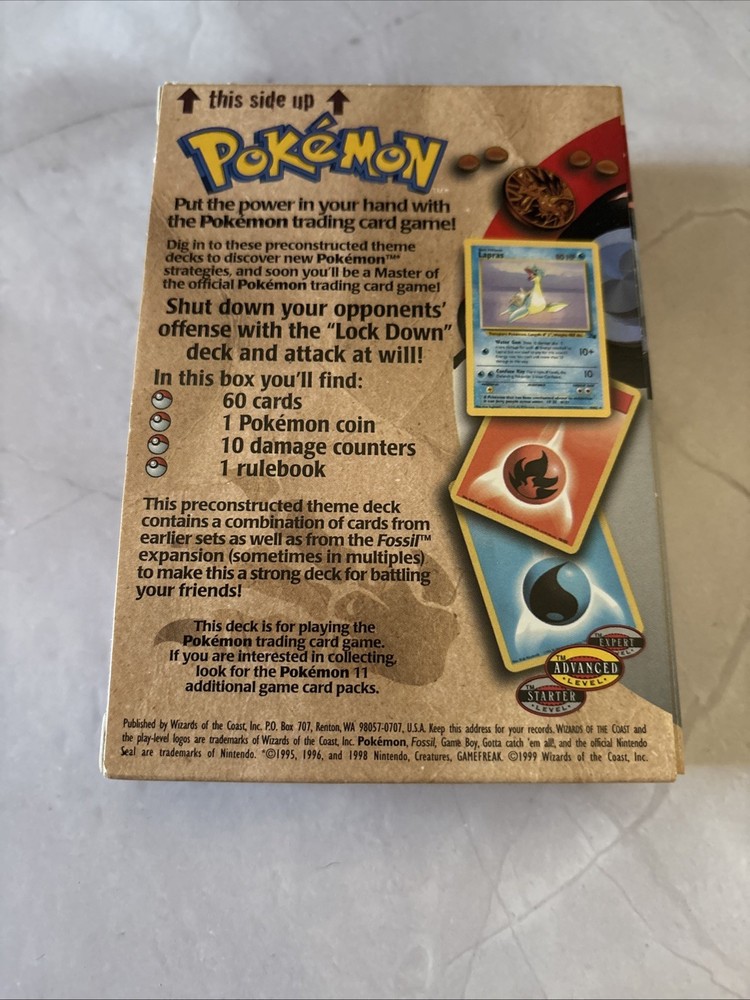 1999 Pokémon Lockdown Theme Deck Fossil Set (Open Box)