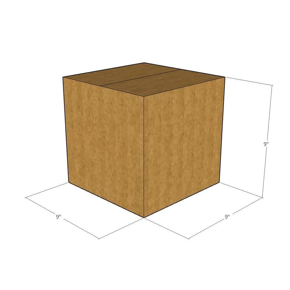 25 9x9x9 Kraft Brown Corrugated Shipping Boxes Multi-Depth 48 ECT Double-Wall