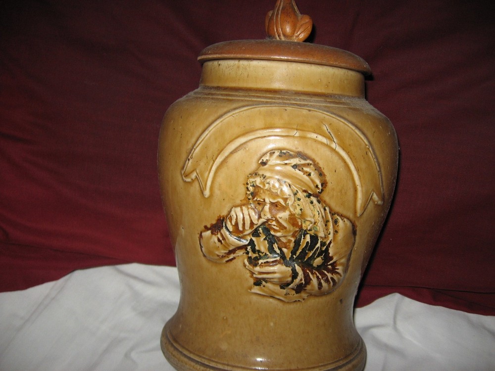 Vintage Large  Pottery Stoneware Snuff Jar
