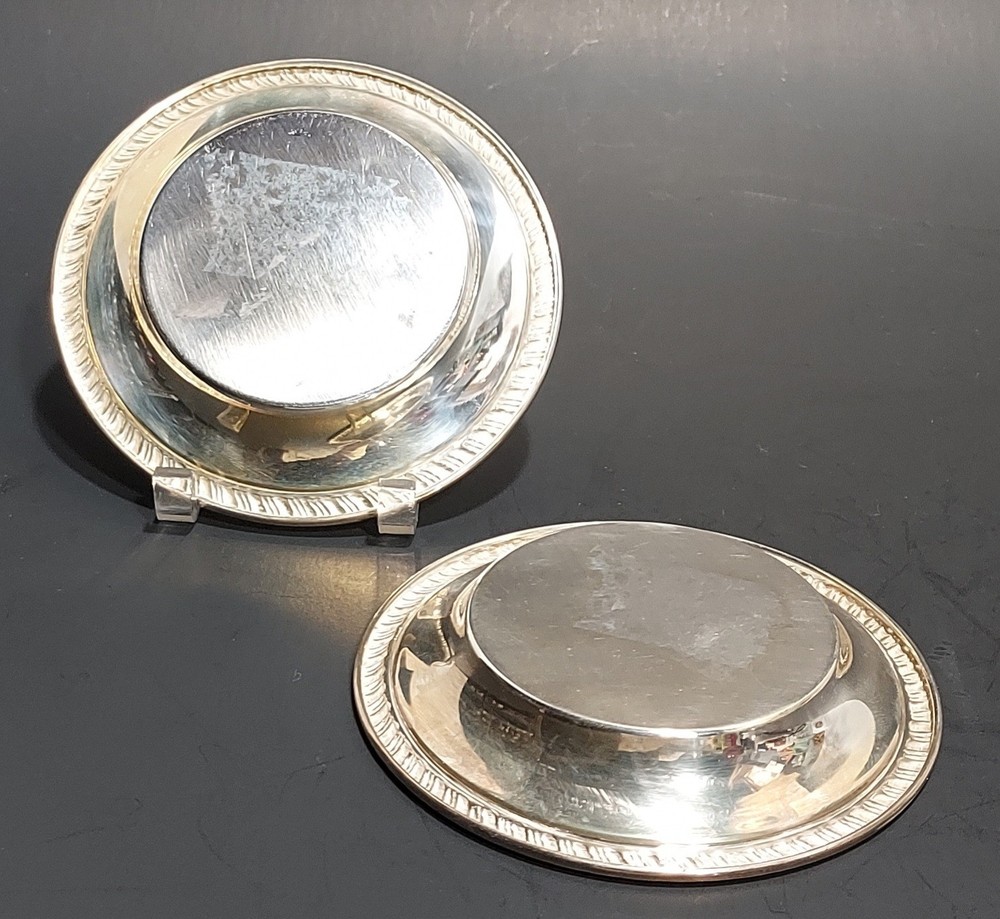 Pair Sterling Silver Butter Pats, No Monograms