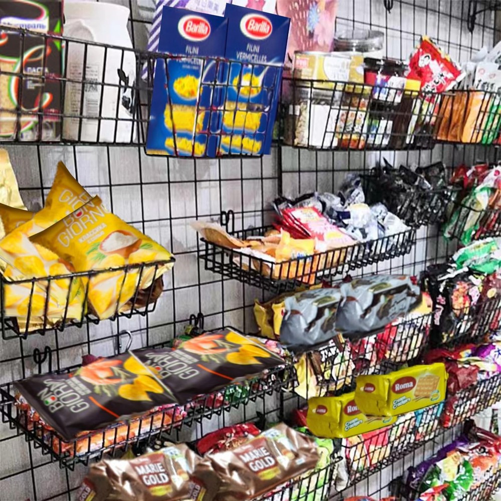 Polmart Heavy Duty Gridwall Basket, 2-Pack