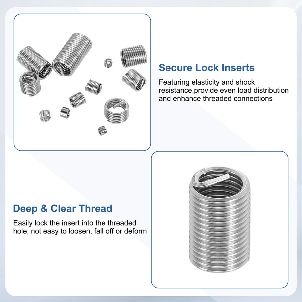 20pcs Wire Thread Inserts 1/4-28 UNF 2.5D 16mm Helical Threaded Sleeve