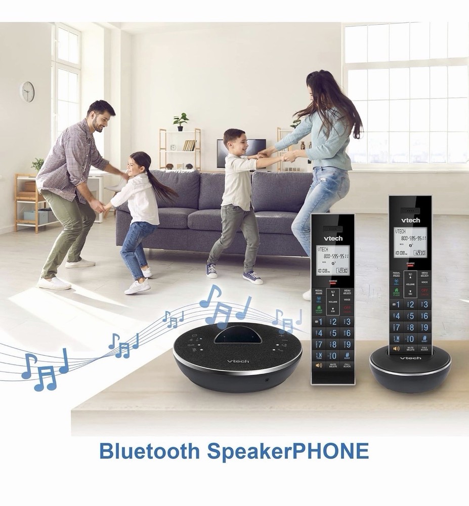 VTech LS6381-2 2 Handset Connect to Cell with Answering System & Bluetooth Black