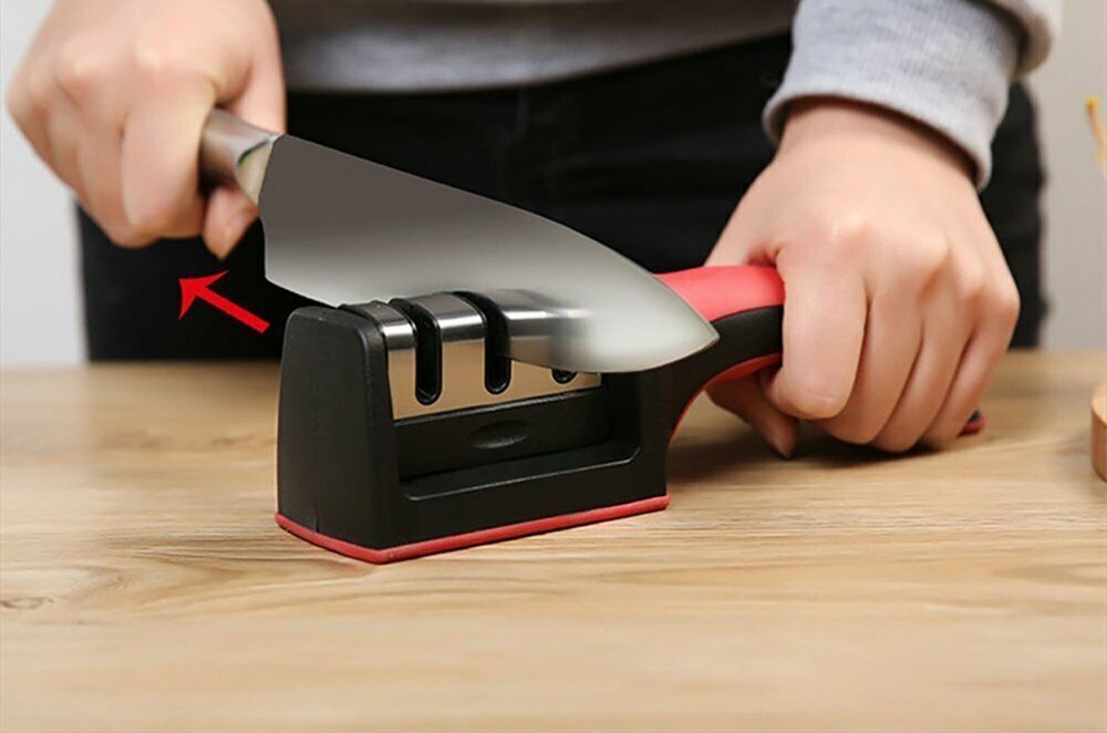Knife Sharpener Professional Ceramic Tungsten Kitchen Sharpening System 3 Stage