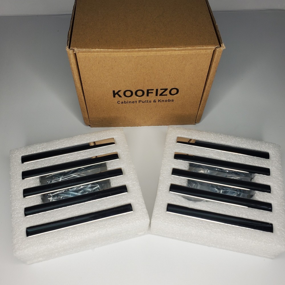Koofizo Cabinet Bar Pull Chrome Solid Handle 3" Screw Spacing 10 PACK Open Box
