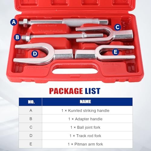 5-Piece Ball Joint Separator Set, Pickle Fork Tool Set, Tie Rod Removal Tool
