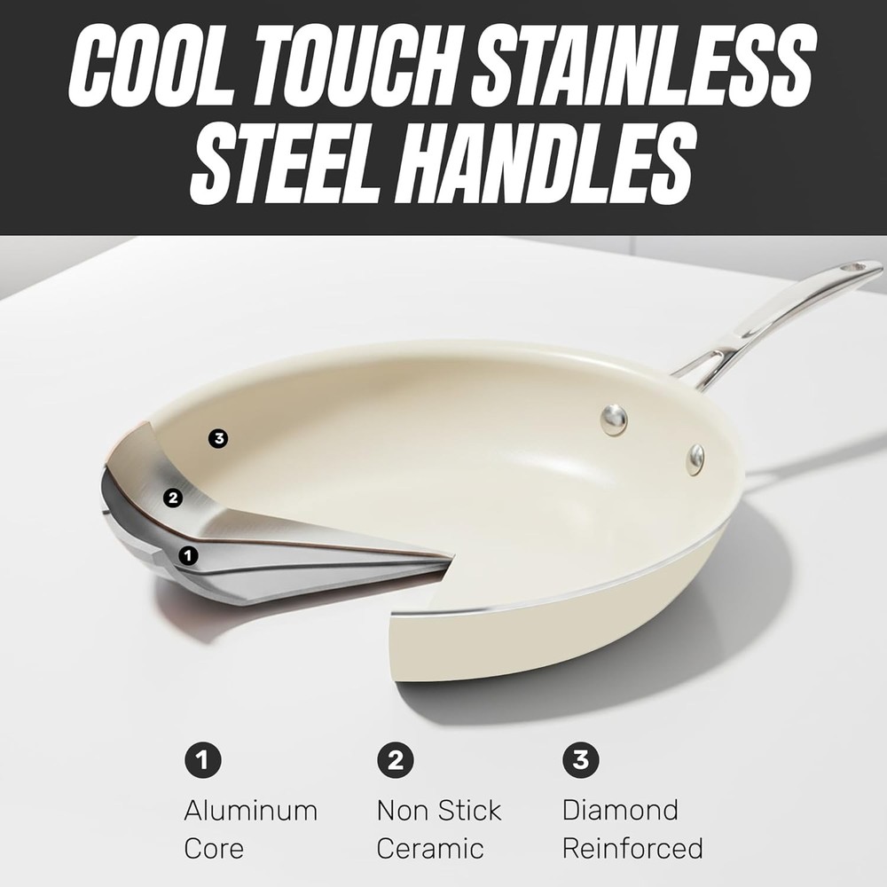 Gotham Steel 12 Pc Ceramic Cookware Set Nonstick