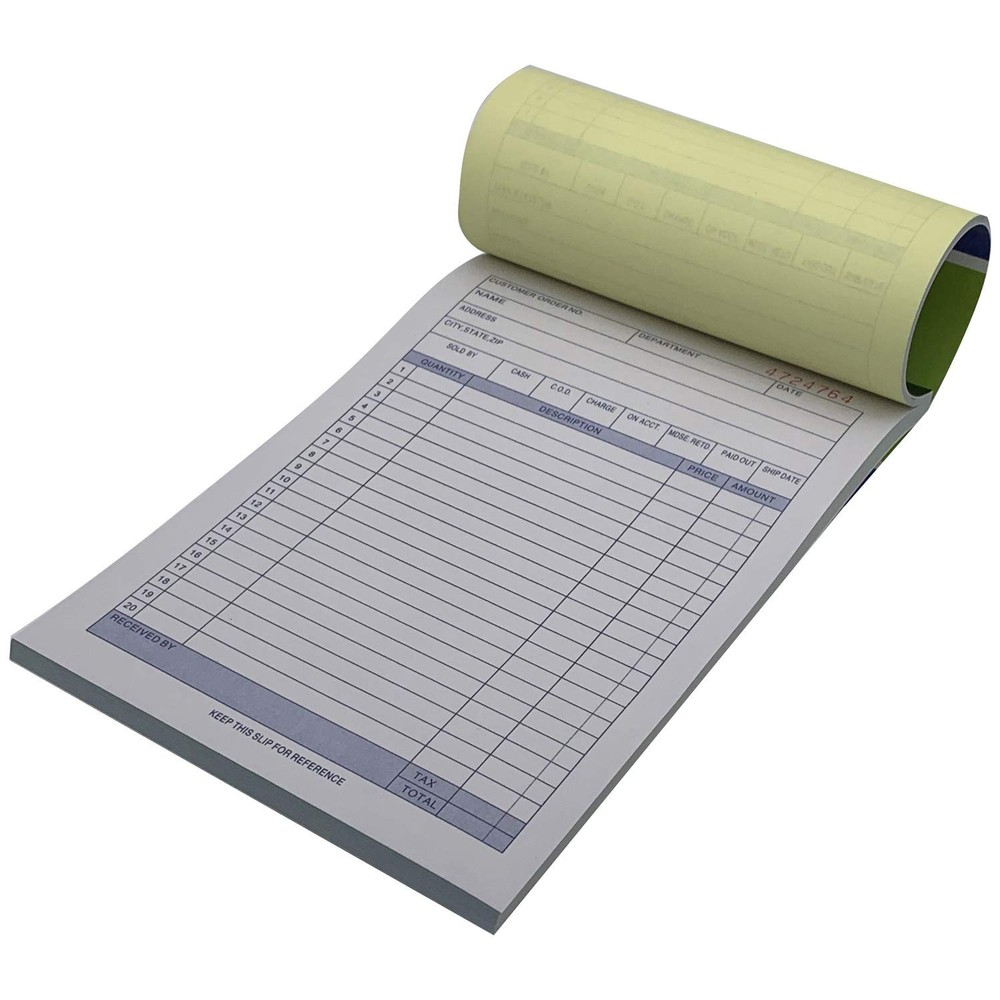 5 Pack Large Sales Order Book Receipt Invoice Duplicate Carbonless 50 Sets 5....