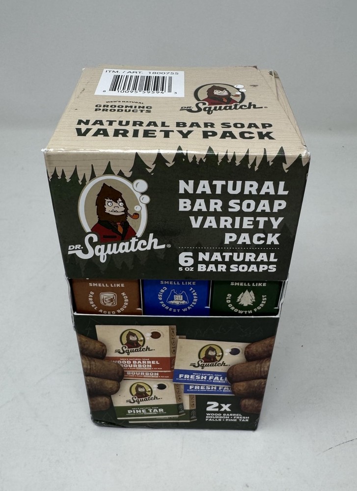 Dr. Squatch Natural Squawk Natural Bar Soap, Vareity Pack (6 count),