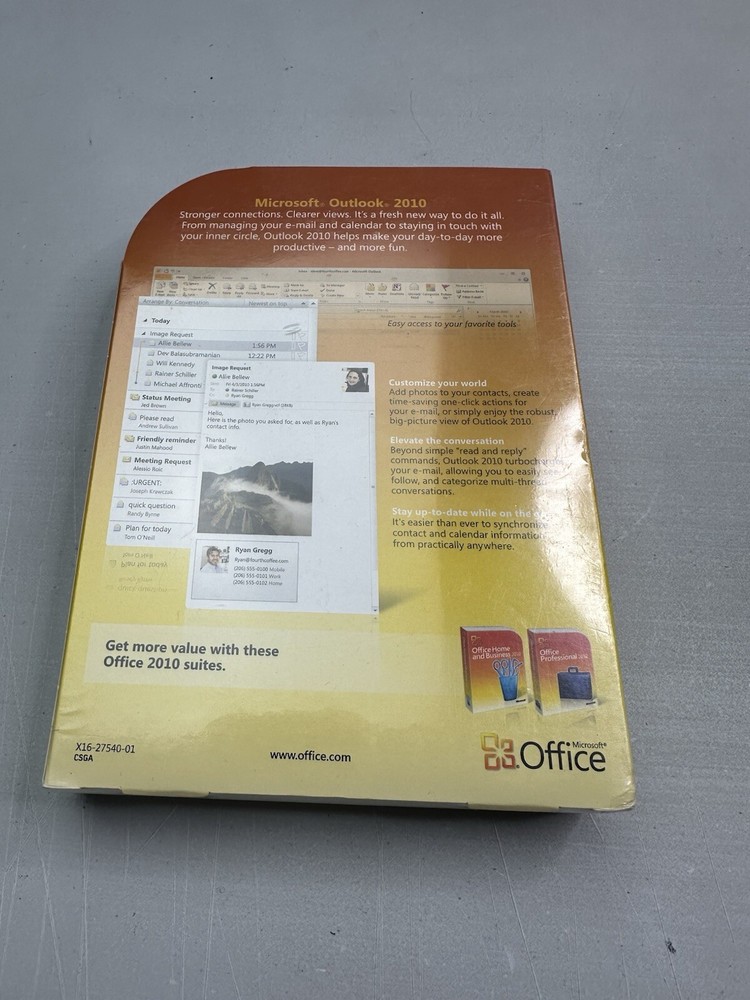 Sealed Microsoft Outlook 2010 for Windows (Old Version - NOT for Windows 10/11)
