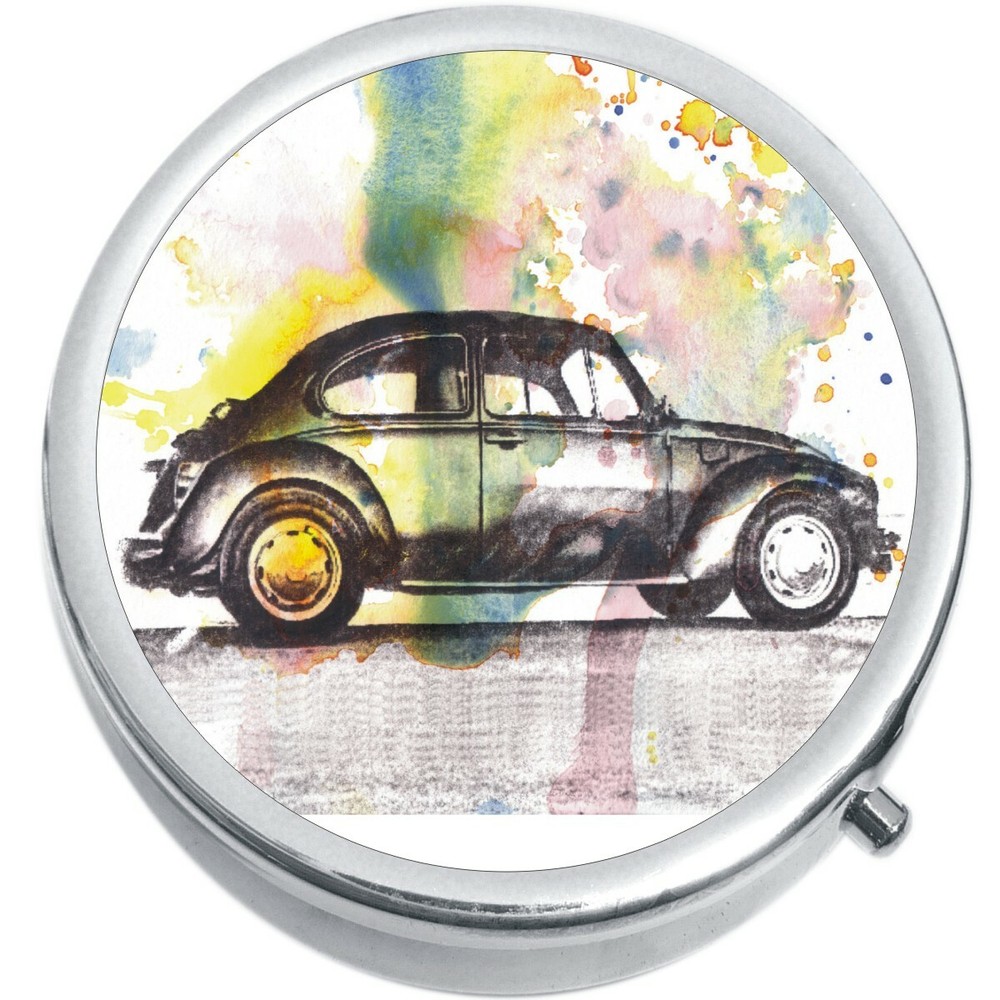 Beetle Car Bug Medicine Vitamin Compact Pill Box