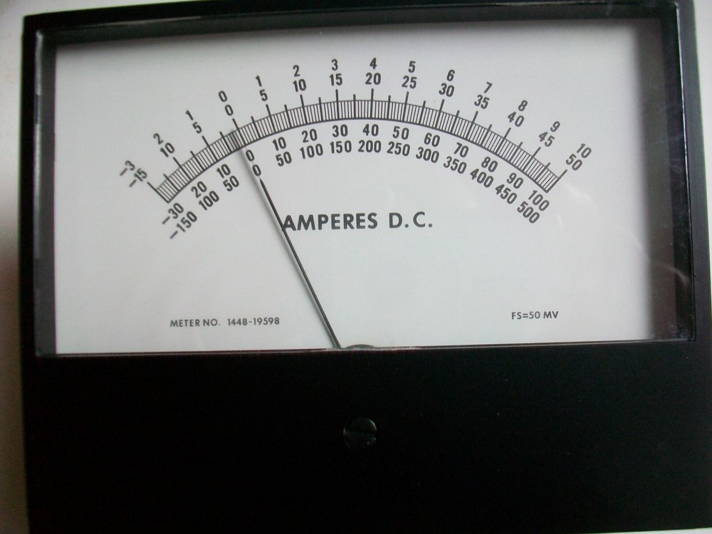 PHAOSTRON LARGE 50 Mv. MULTIPLE SCALE PANEL METER    5 1/2" x 4 1/8"