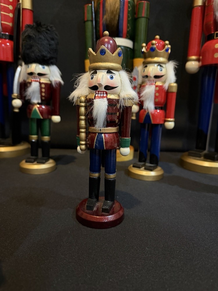 Lot Wood Nutcracker Christmas Decor Set Large Medium Small Holiday Display