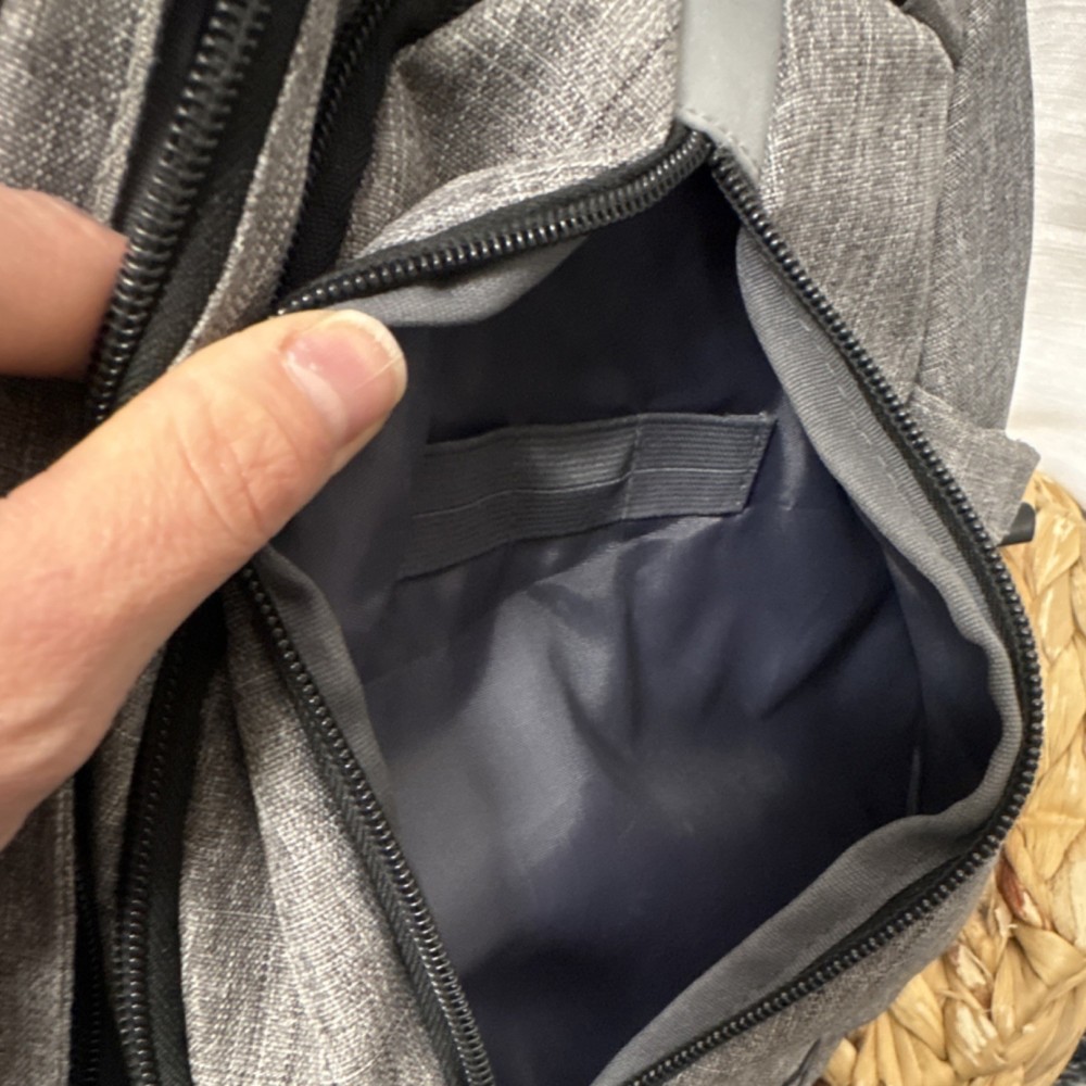 NeatPack Gray Polyester Daypack with RFID Blocking Pocket for Hiking Camping