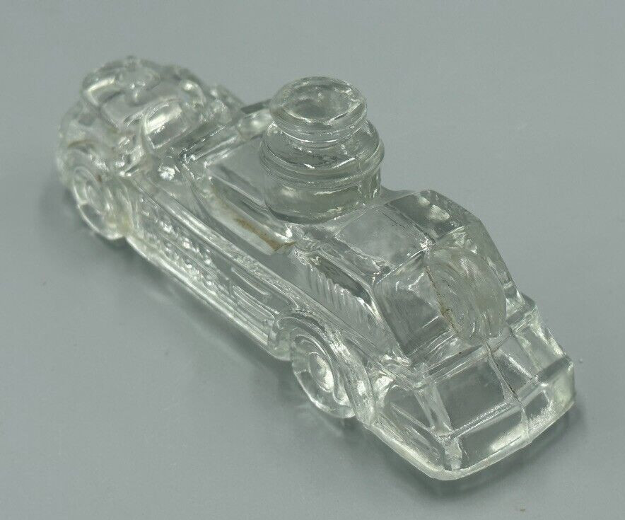 c 1946 FIRE ENGINE Victory Glass CANDY CONTAINER Vintage E&A 213