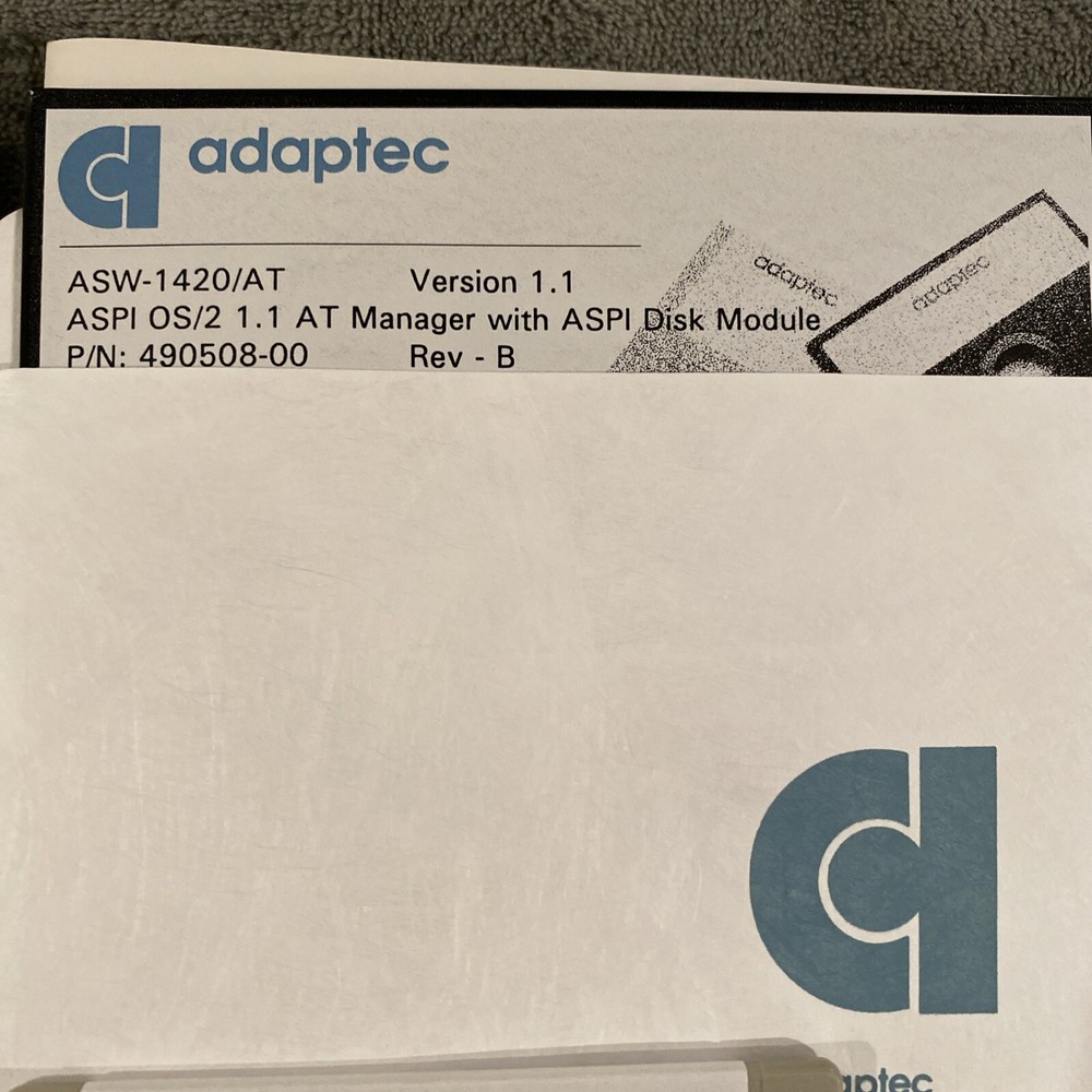 Adaptec ASW-1420/ Version 1.1 ASPI Disk Module 3.5” & 5.25” Software