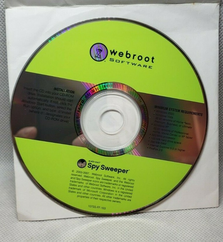 Webroot Software, Spy Sweeper, Windows, 2003-2007, Recommended by Experts