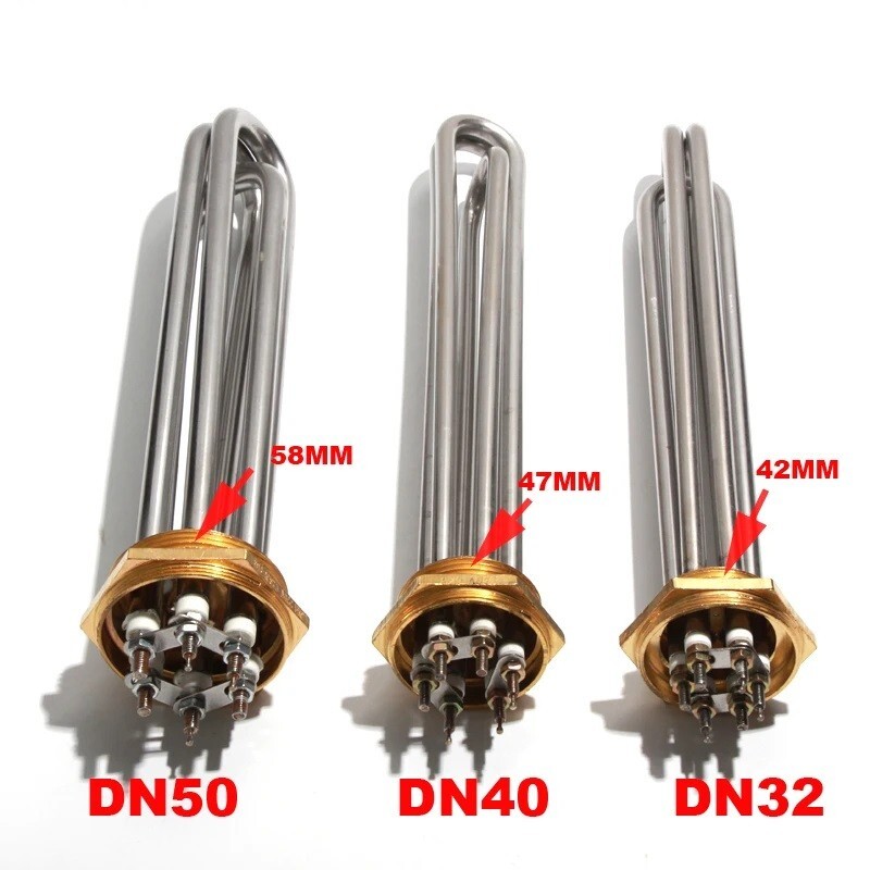 DN32 41mm DN40 47mm DN50 58mm Electric Immersion Tubular Heating Element 3-12KW