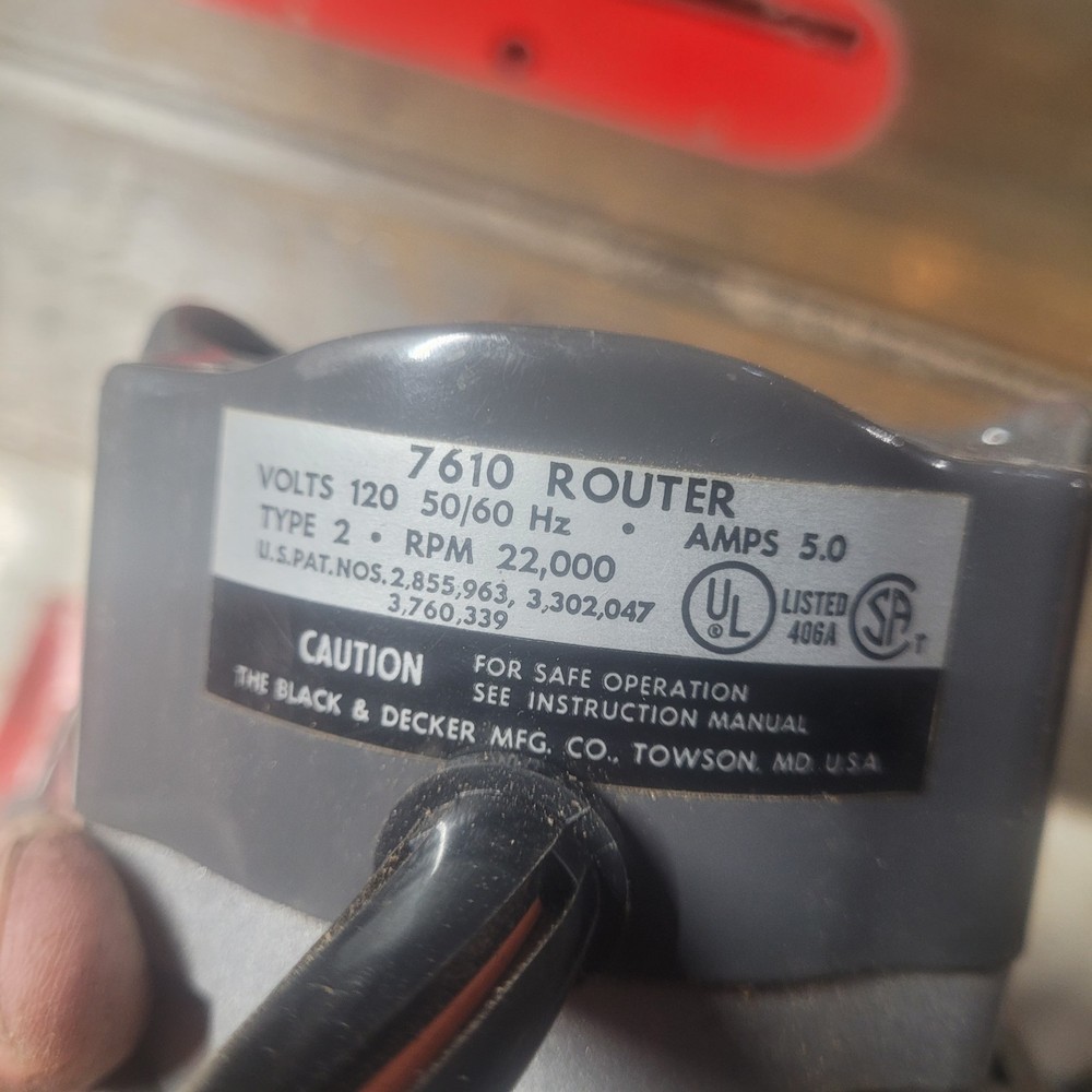 Black & Decker 7610 Router. Router Kit 7611 Without Case.