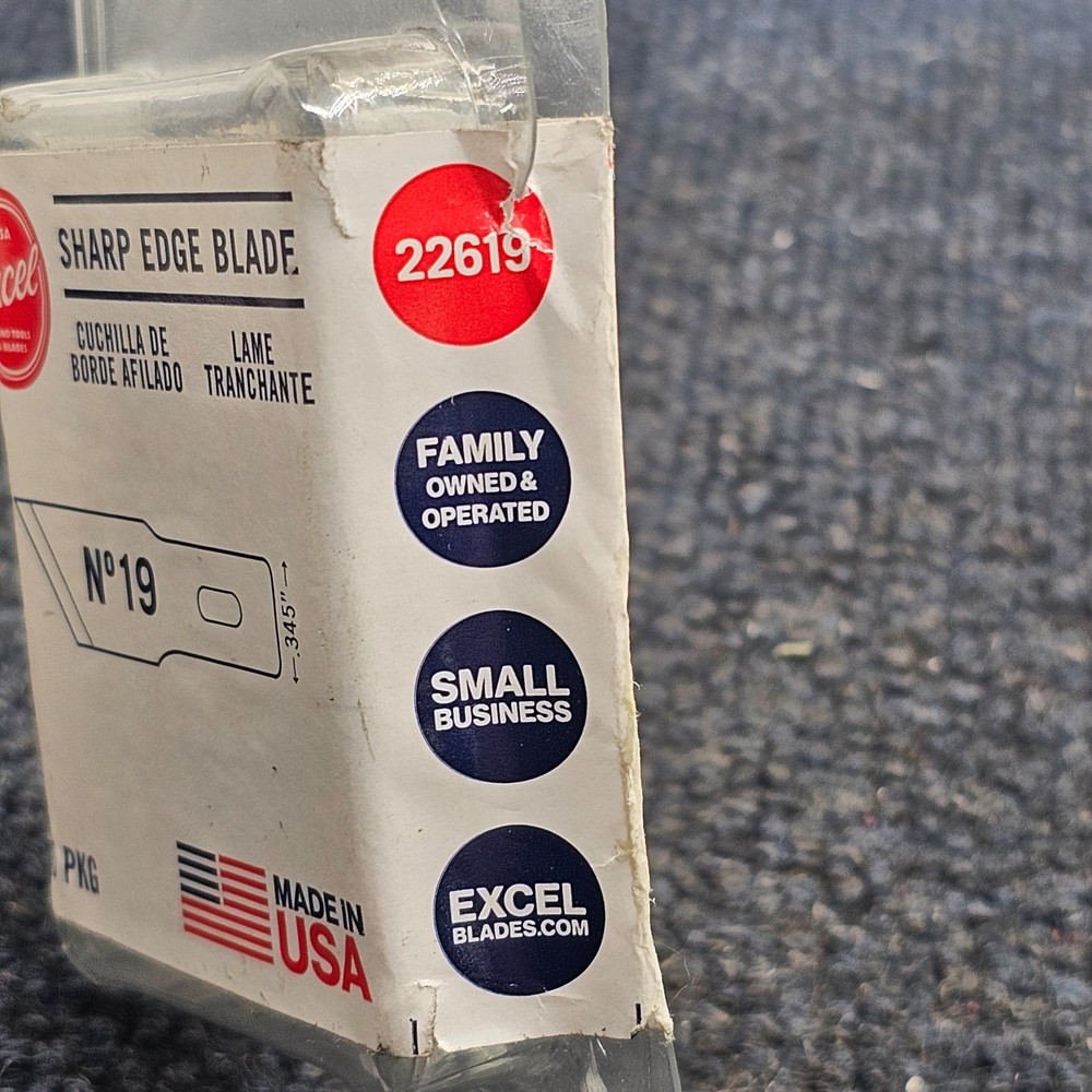 (QTY 100) Excel Sharp Edge Blades, 22609, N°19