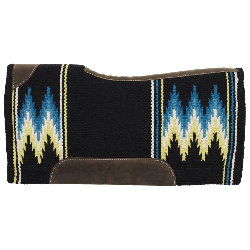 Showman Black, Blue & Yellow Wool & Memory Felt Saddle Pad