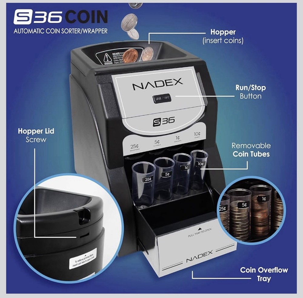 Nadex 36S Automatic Coin Sorter