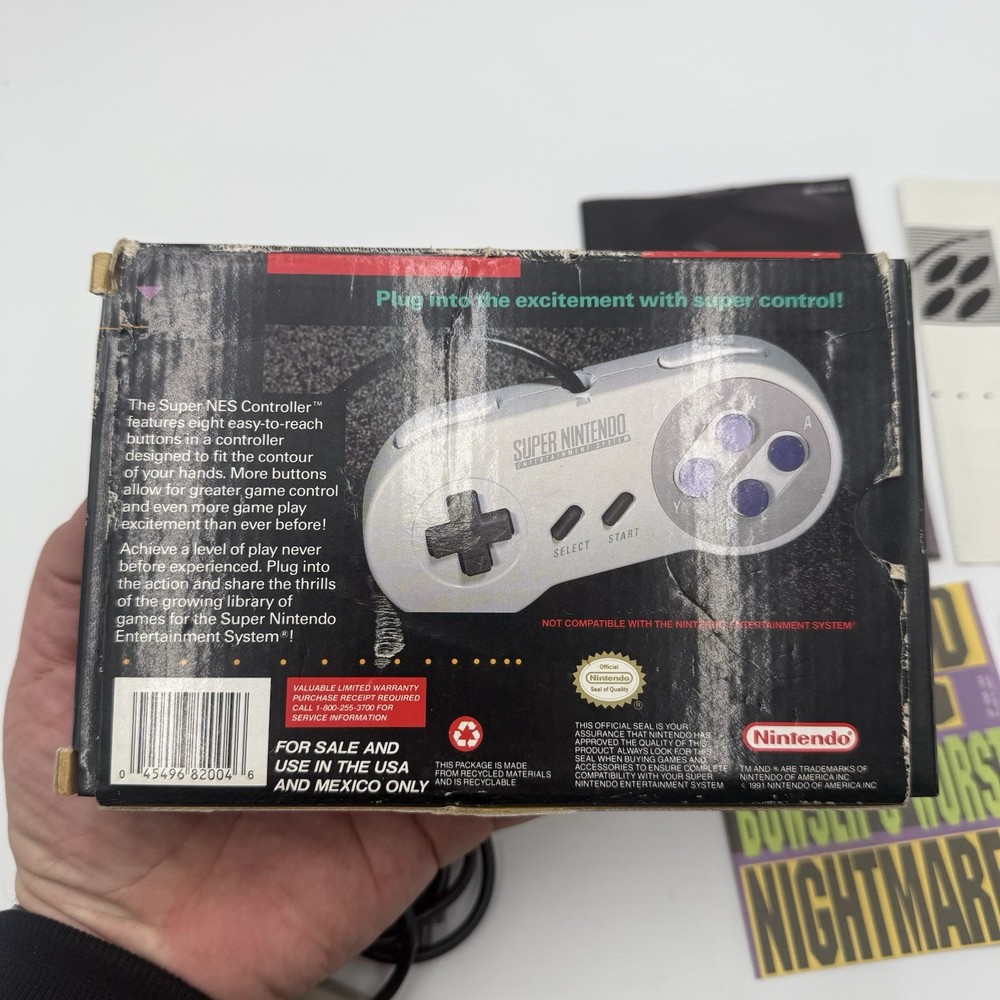 Super Nintendo Original Controller Complete in Box With Manual