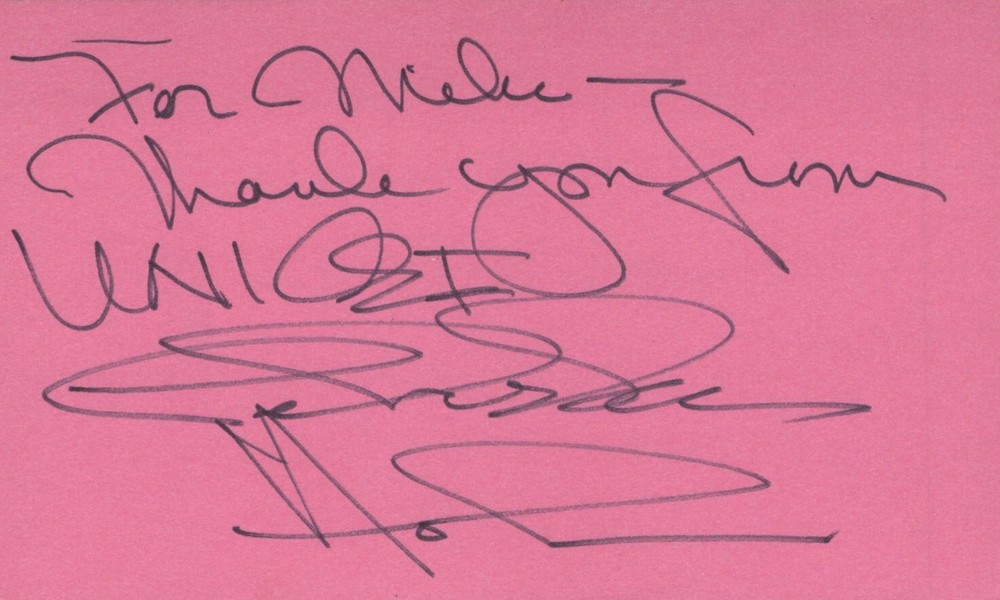 Celeste Holms signed 3x5 index card Vintage