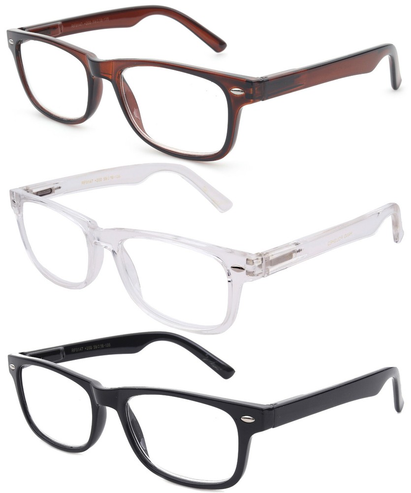 Classic Reading Glasses Men Women Spring Hinged Simple Rectangular Retro Reader