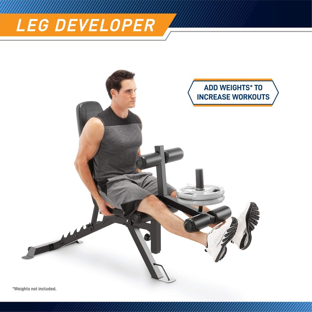 Adjustable 6 Position Utility Bench with Leg Developer and High Density Foam ...