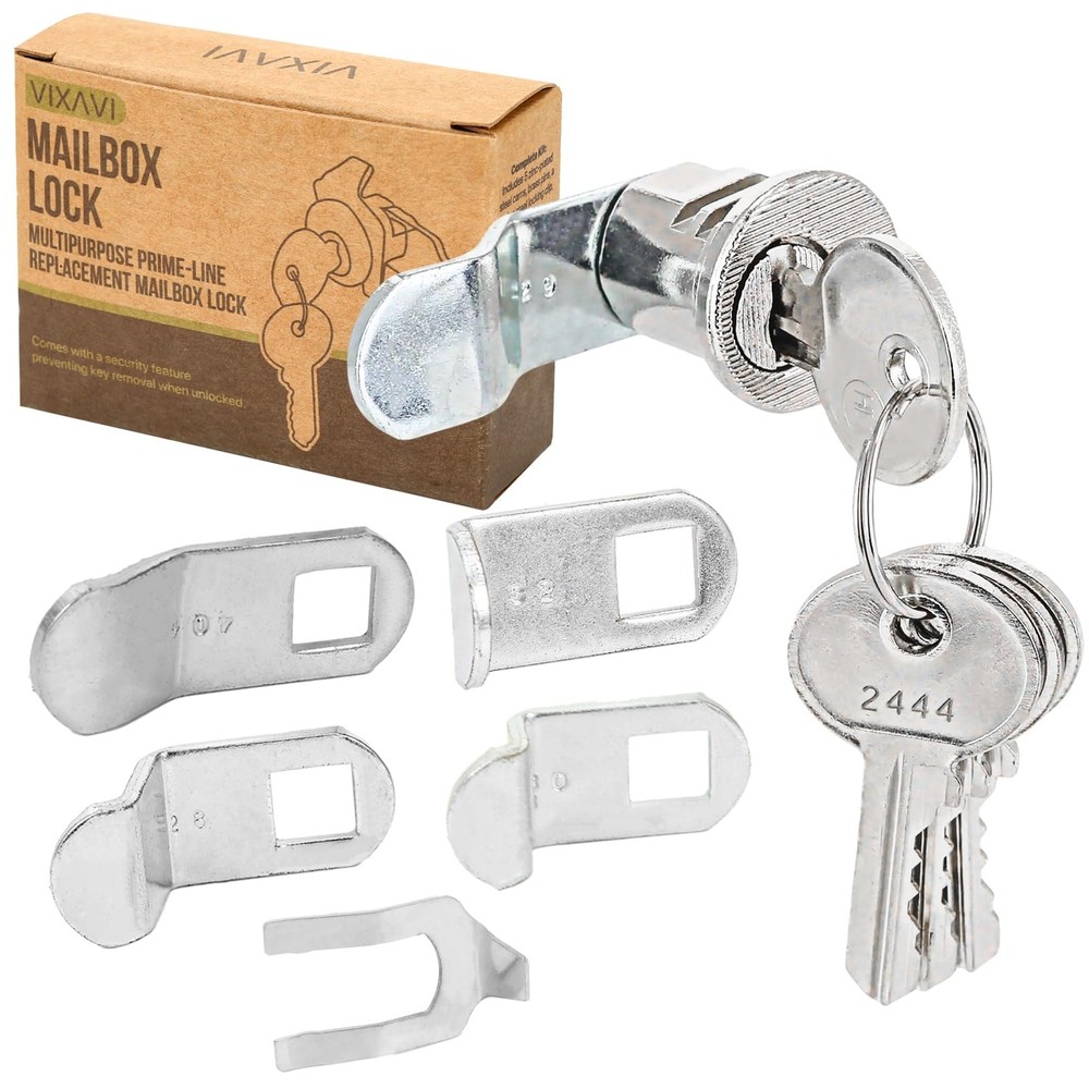 Mailbox Lock Replacement - Universal Mailbox Locks with 4 Keys - Easy to Silver