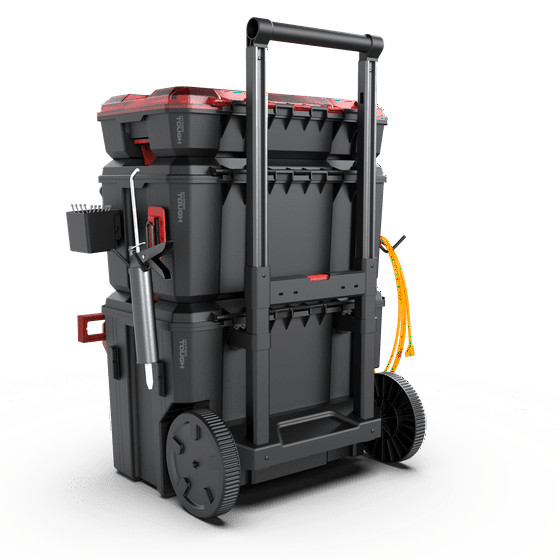 Hyper Stack Heavy Duty 3 Piece Modular Rolling Toolbox System, Black