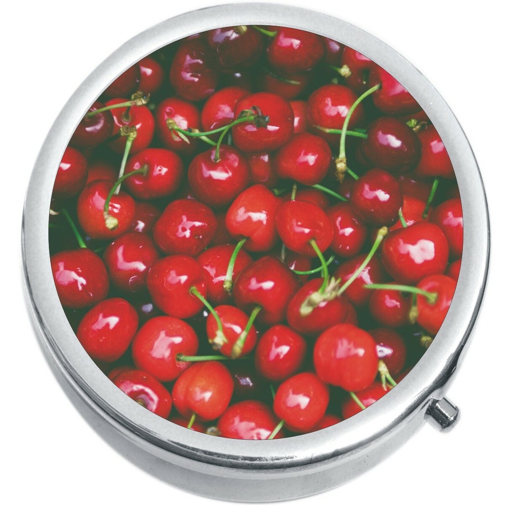 Cherries  Medicine Vitamin Compact Pill Box