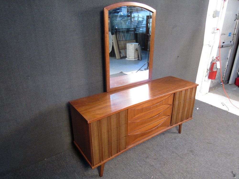 Mid-Century Walnut Sideboard w\ Mirror