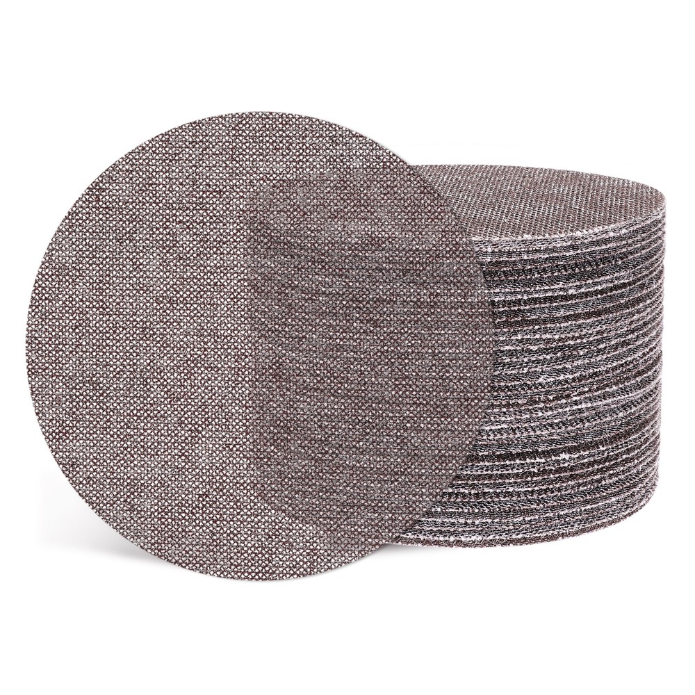 50 Pcs 6 Inch 60 Grit Hook and Loop Grid Sanding Discs