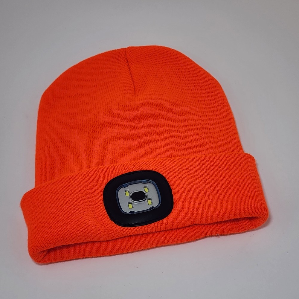 Beanie Hat - Orange LED Light-Up