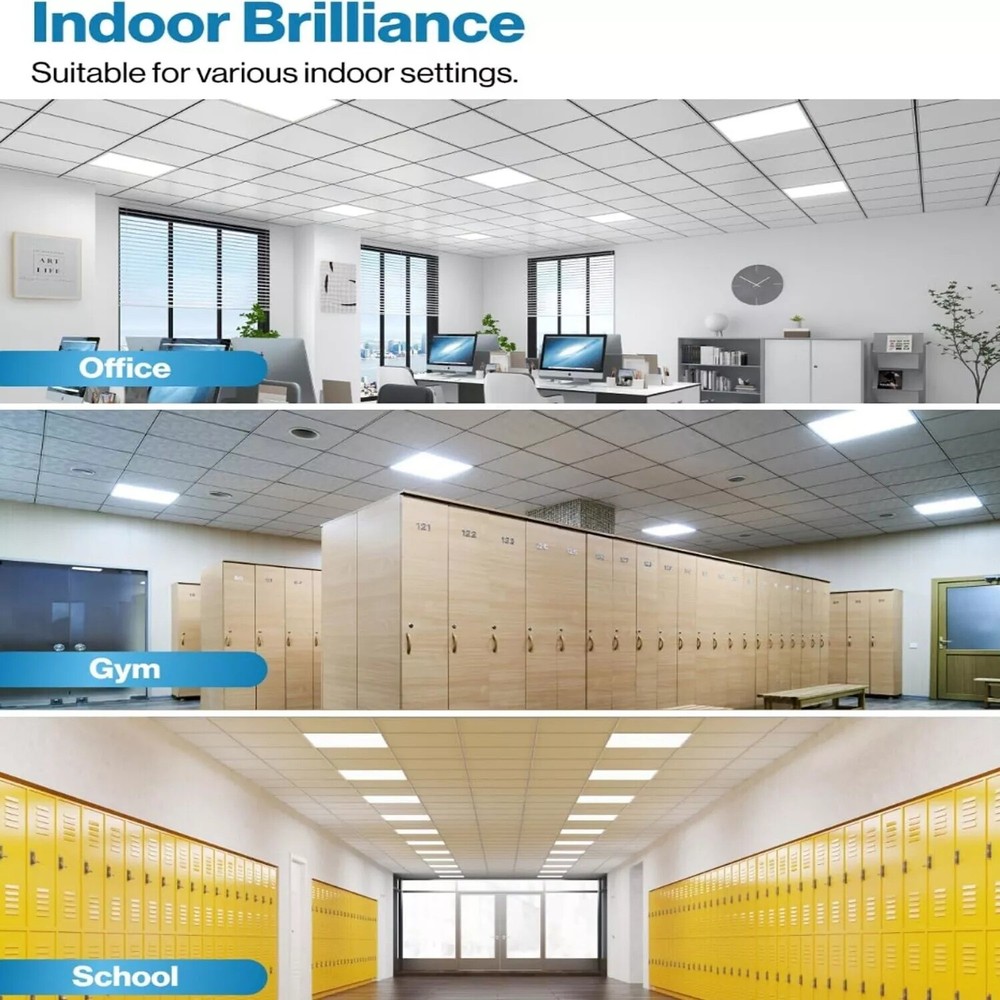 20-Pack 2x2 ft LED Panel Lights | Energy-Efficient Troffers for Drop Ceilings