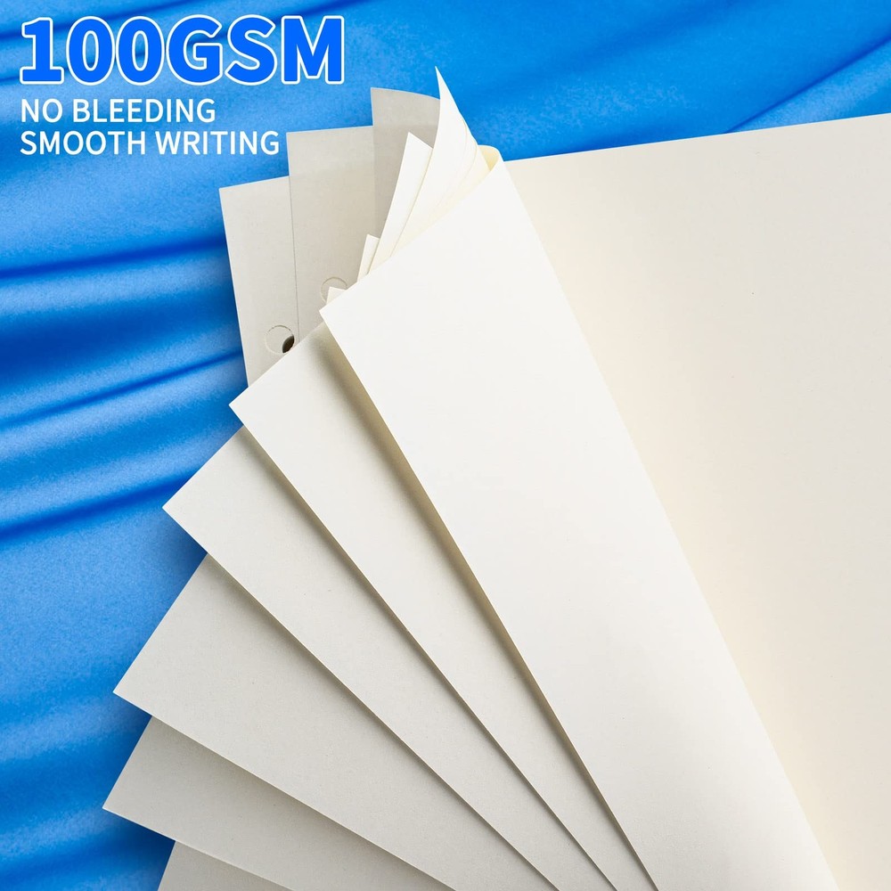 A5 Refillable Paper, Blank Refill Binder Refills for White