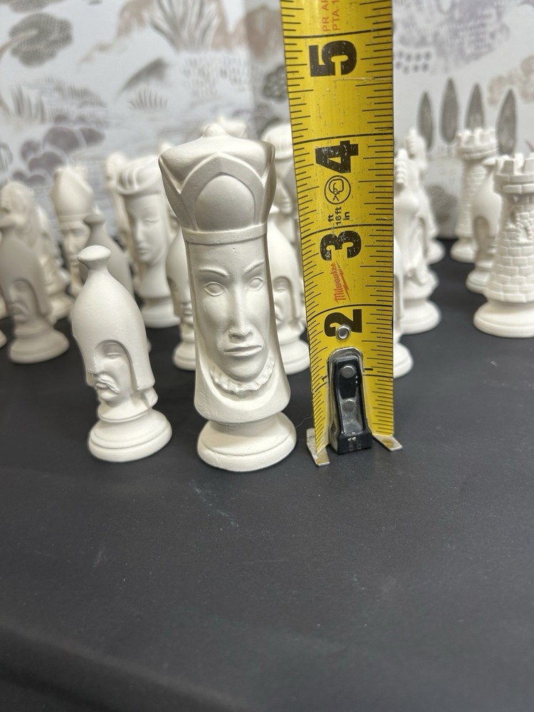 Duncan Full Chess Set; - Ready to Paint, Ceramic Bisque