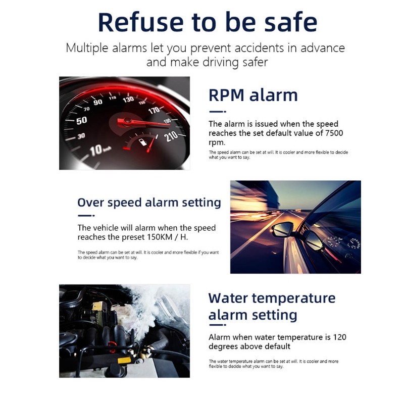 Head up Display Windshield Projector with Speed OverSpeed Alarm