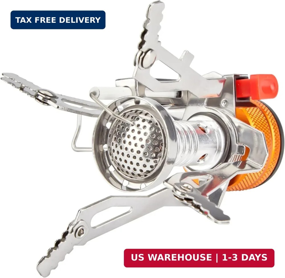THTYBROS Portable Camping Stove with Piezo Ignition | 3000W Windproof Backpackin