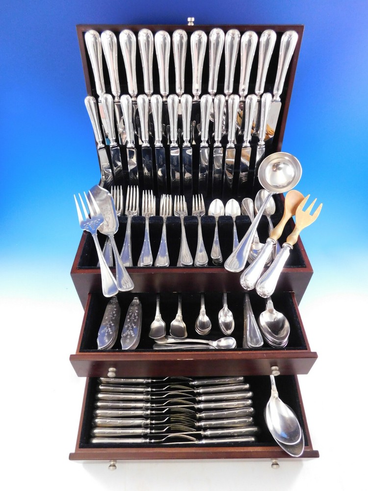 Bougainville by Hacker & Hermann Austria Silverplate Flatware Set Service 175 pc