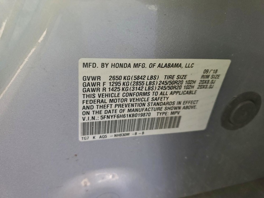 Shifter PILOT 2019 Transmission Shift 5616448