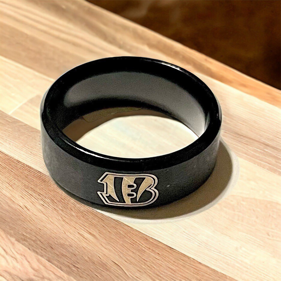 Cincinnati Bengals Mens titanium ring. wedding ring. unique gift