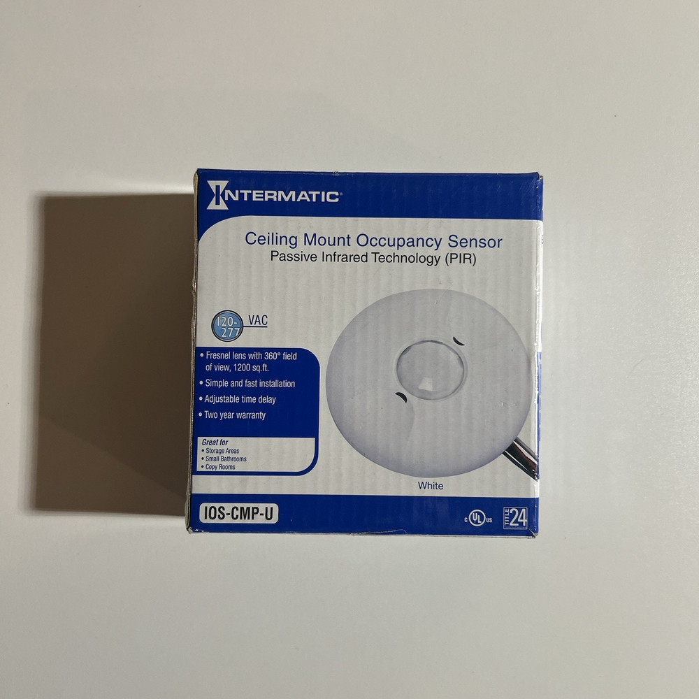Intermatic IOS-CMP-U Line Voltage Ceiling Mount PIR Occupancy Sensor White