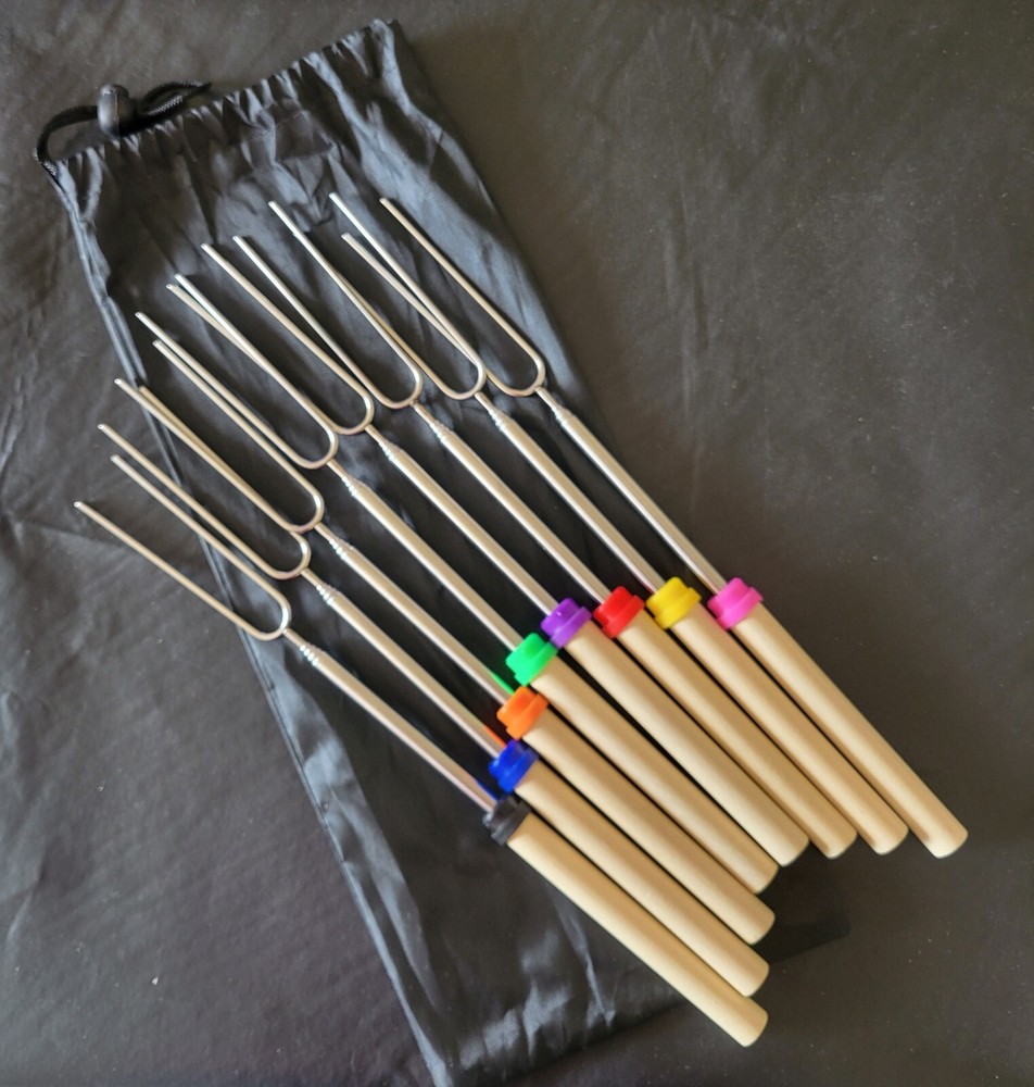 Campfire Telescope Extending Fork/ Roasting Sticks,  Marshmallow/Hot Dog 32"