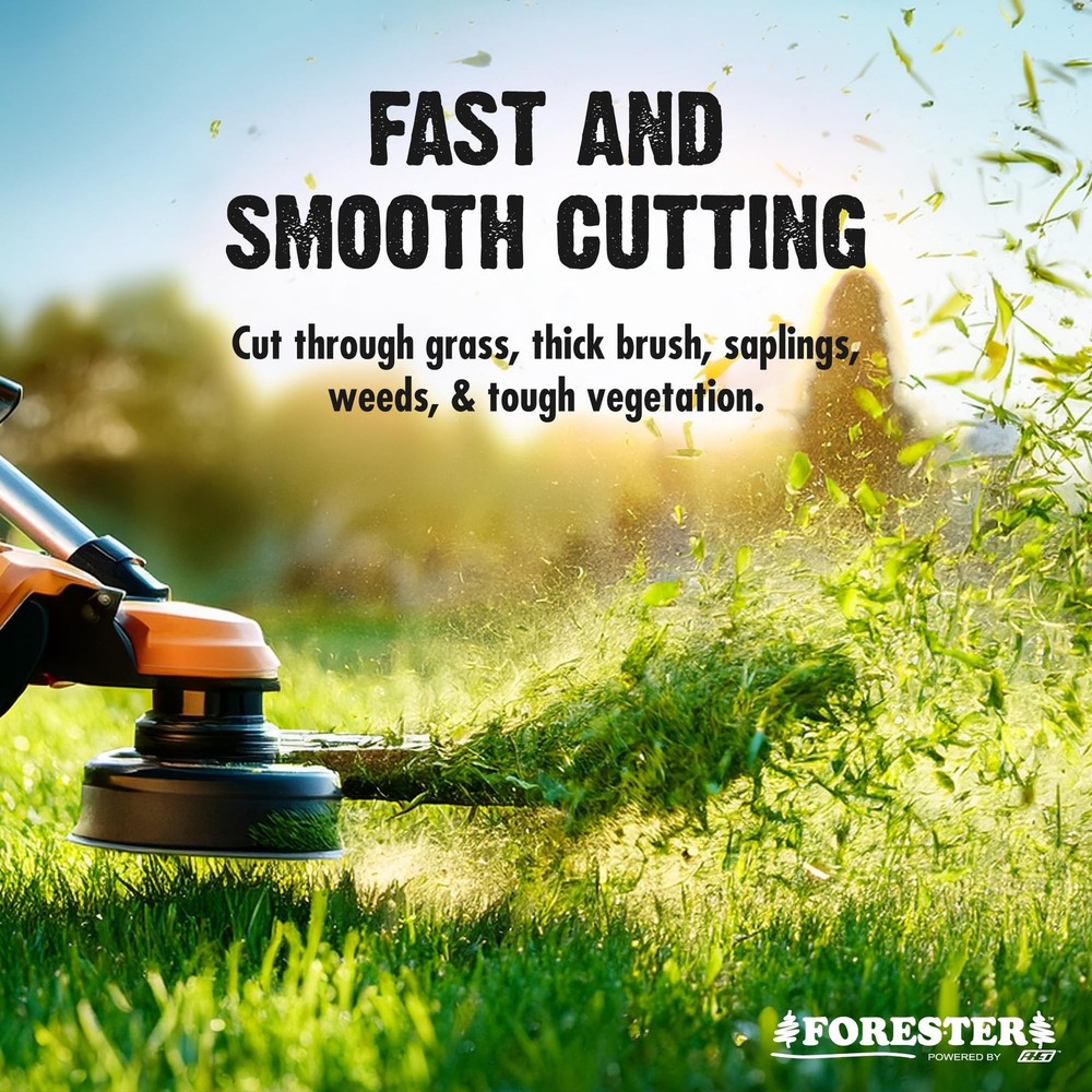FORESTER Brush Cutter Trimmer Conversion Kit with Cut-9, Includes Safety Glas...
