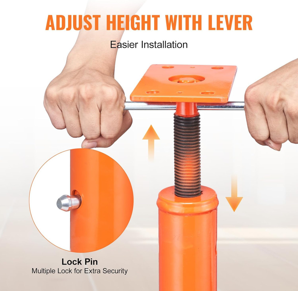 House Floor Jack, 53"-93" Height Range, 18000 Lbs Max Load Capacity, Adjustable